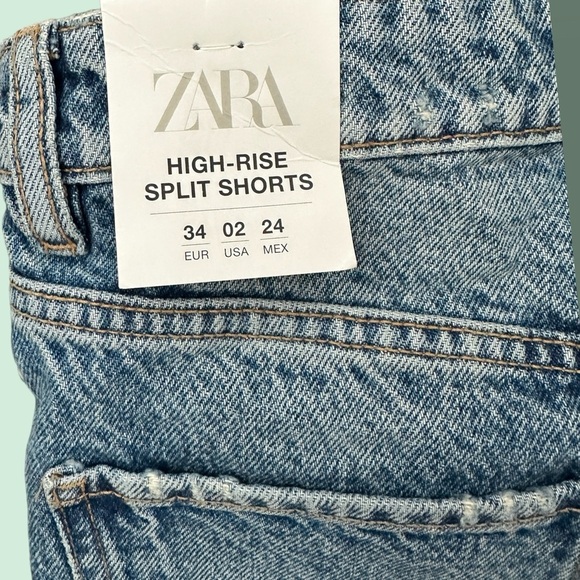NWT Zara Women’s High-Rise Split Shorts Size 2 - Picture 7 of 11